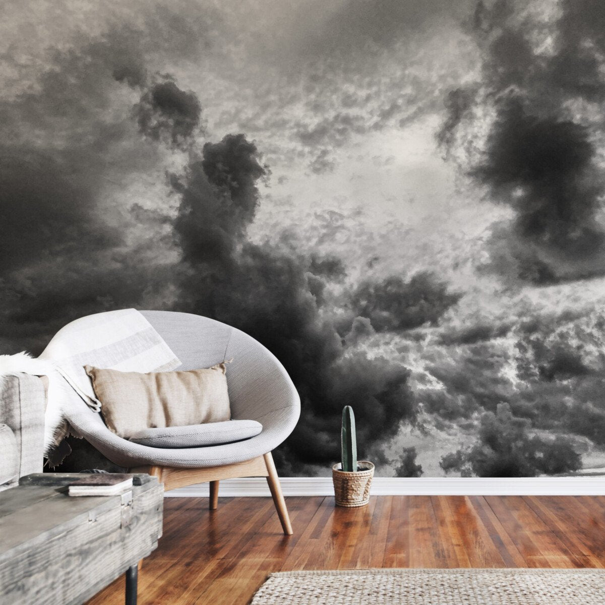 Black and White Clouds-Surface Design Shop