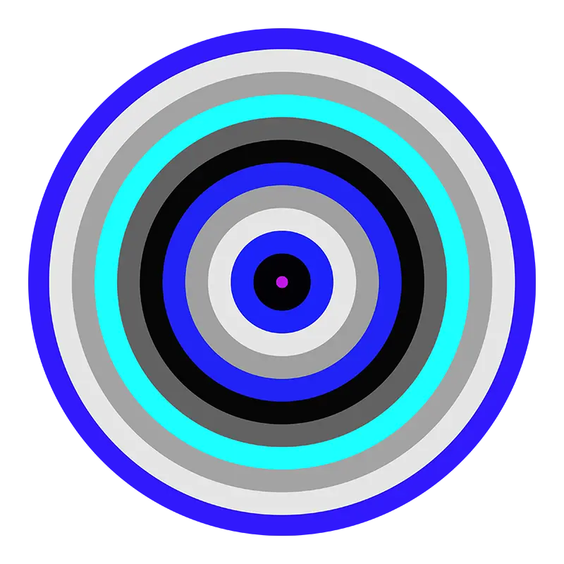 Blue Striped Circle-Digital Artwork-Visual Bounty