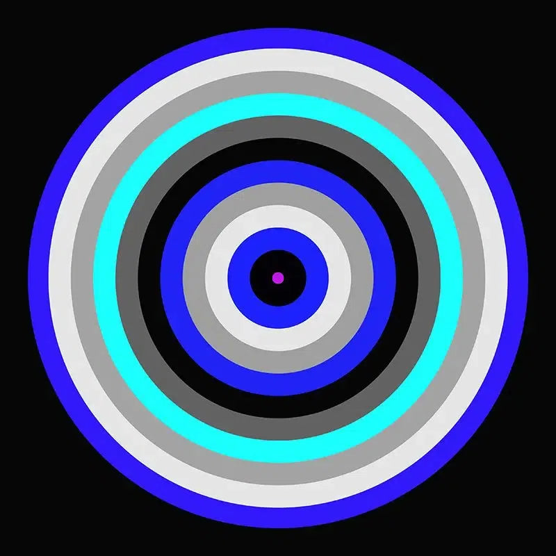 Blue Striped Circle-Digital Artwork-Visual Bounty