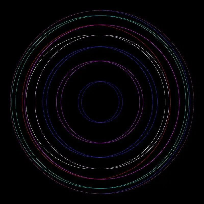 Colorful Lined Circles-Digital Artwork-Visual Bounty