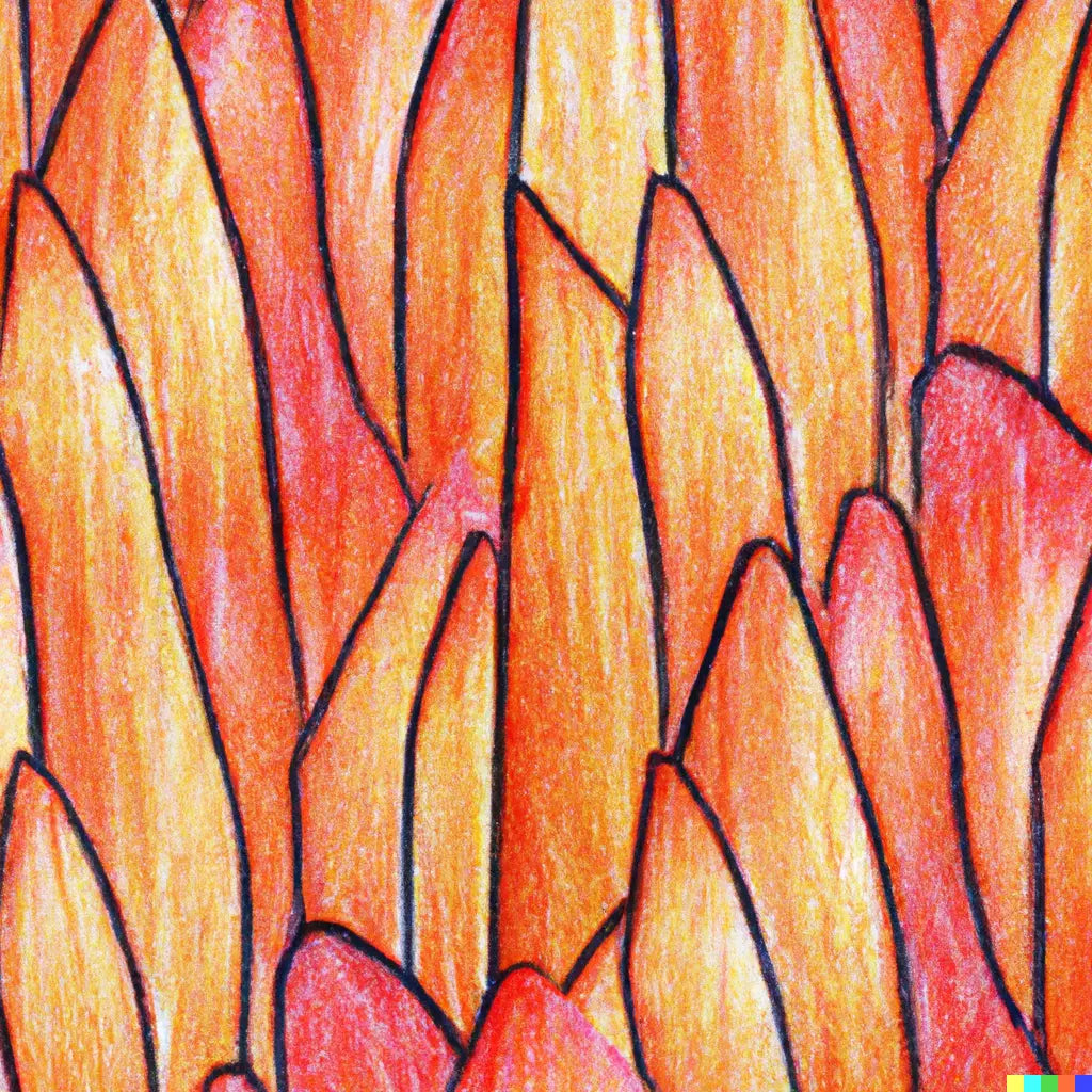 Crayon Drawing of Fire III-Digital Artwork-Visual Bounty