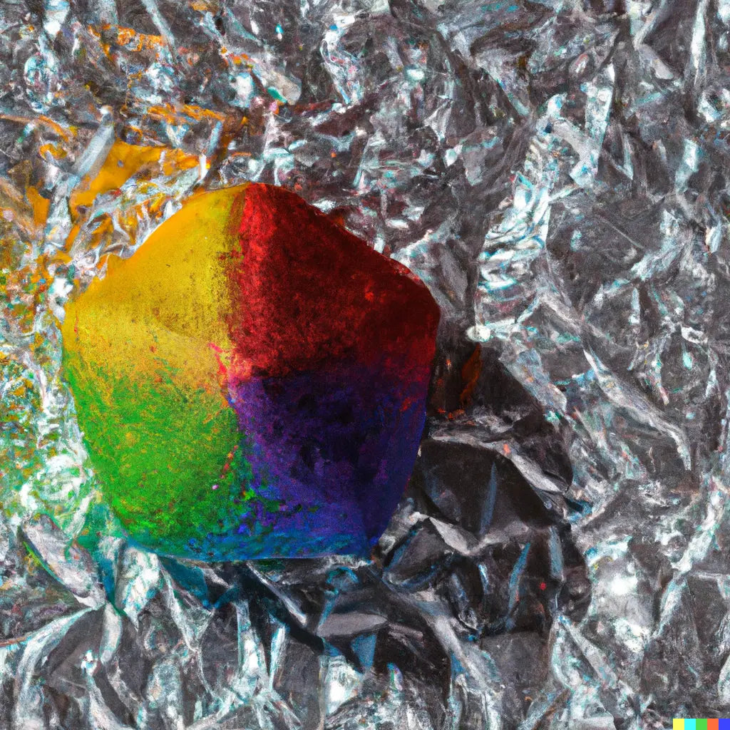 Rainbow Object on Silver III-Digital Artwork-Visual Bounty