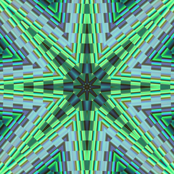 green and blue colorful star