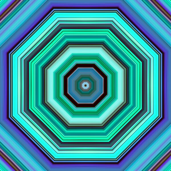 colorful striped hexagon design