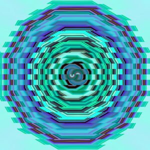 colorful glitch striped circle