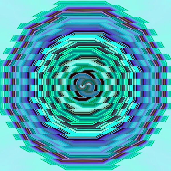colorful glitch striped circle